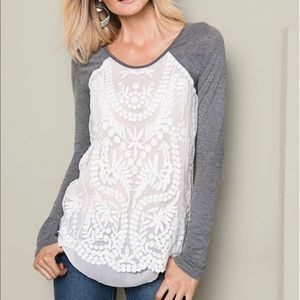 Venus embroidered raglan top